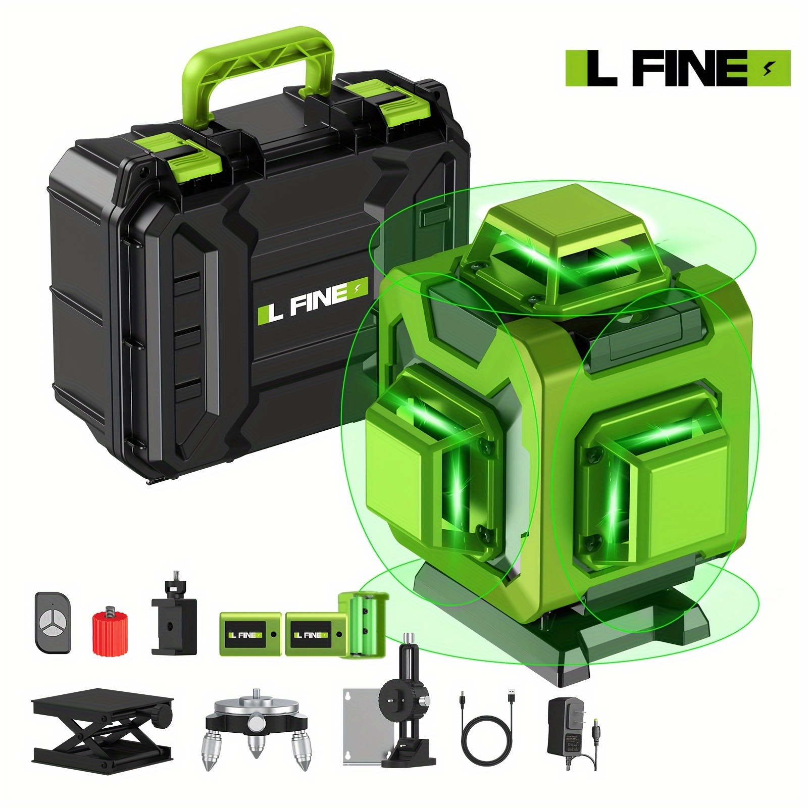 

16 Line Green Laser Level, High-precision, Multifunctional For Use In Various Scenarios, Luxurious Plastic Box, Convenient And Portable