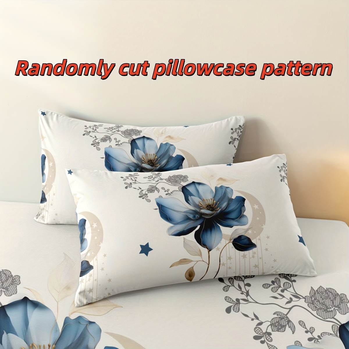 3pcs printed pattern set for bedroom    s 1 fitted sheet and 2 pillowcases does not   inserts   friendly breathable and machine washable details 4