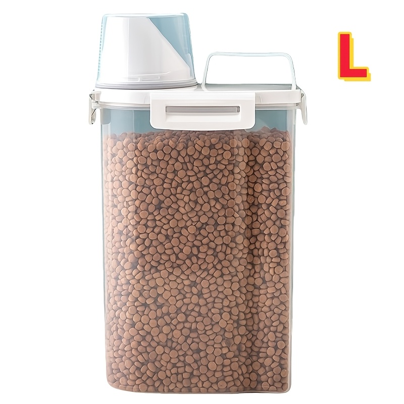 Image of 3 Types Of Sealed Pet Food Storage Containers With Measuring Scoops - Featuring A Transparent Window, Leak-proof And Moisture-proof Design, Cute Aesthetics, Suitable For Dogs, Cats, Dry