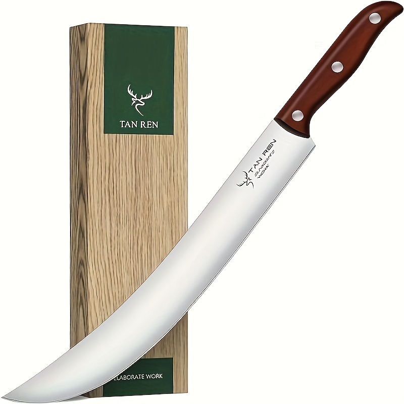 

12 Inch Carving Knife, Razor Sharp Slicing Carving Knife, Stainless Steel Brisket Slicing Knife, Full Tang Meat Carving Knife For Bbq Brisket Turkey