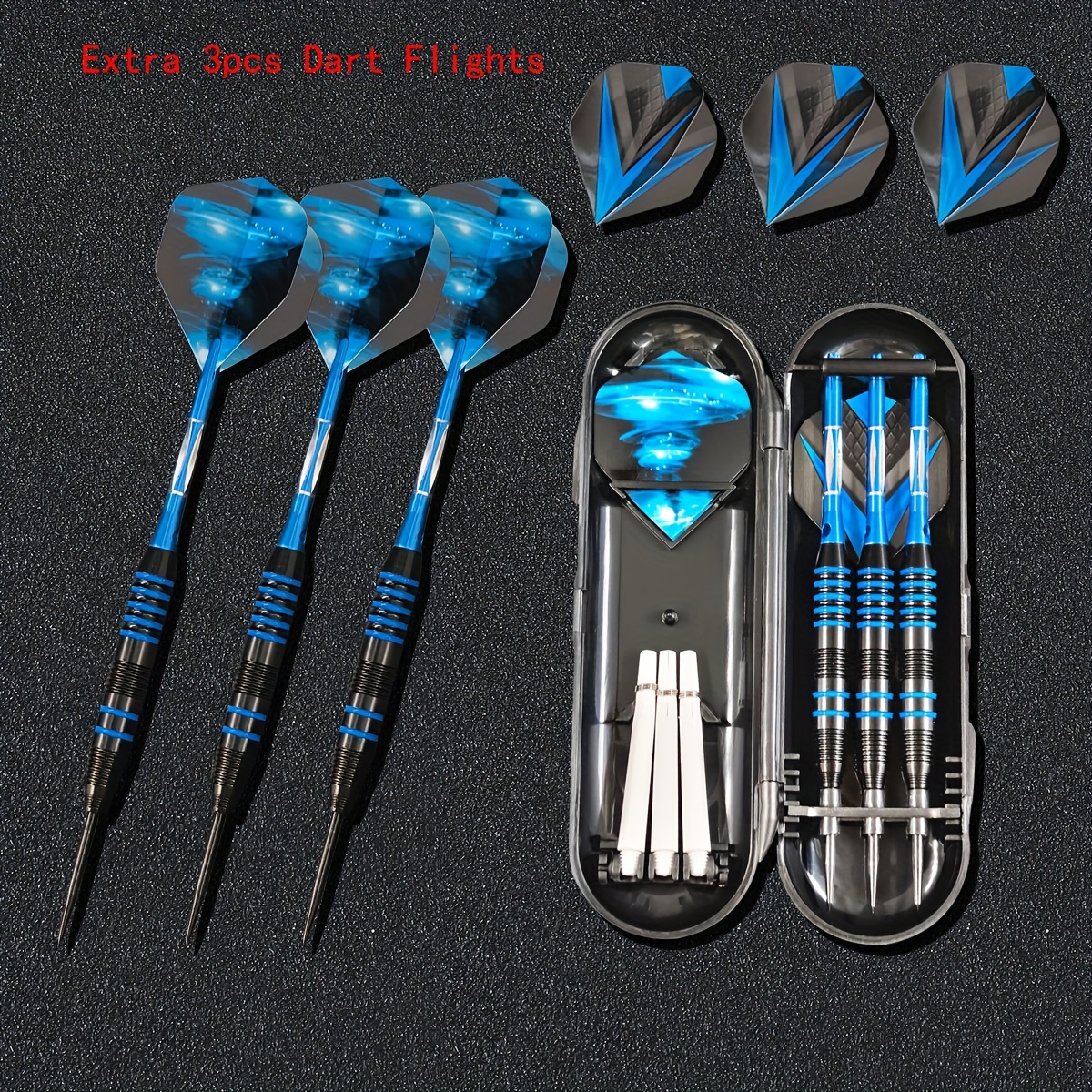 3pcs Professional Metal-Tip Dart Set with Carrying Case
