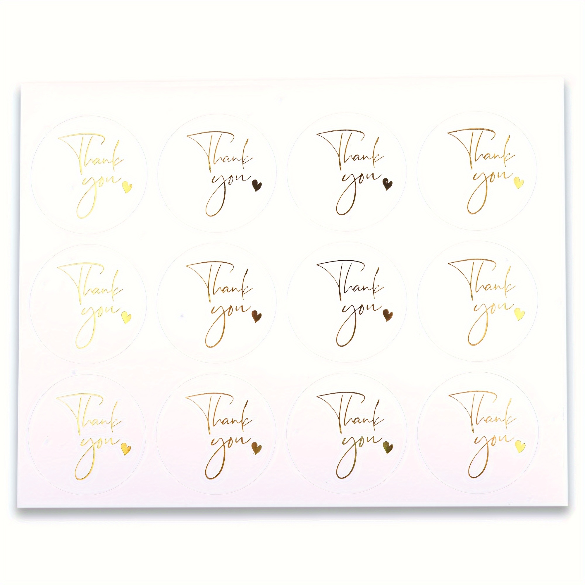 120pcs White Hot Stamping Love Thank You Decorative Stickers Sealing Stickers
