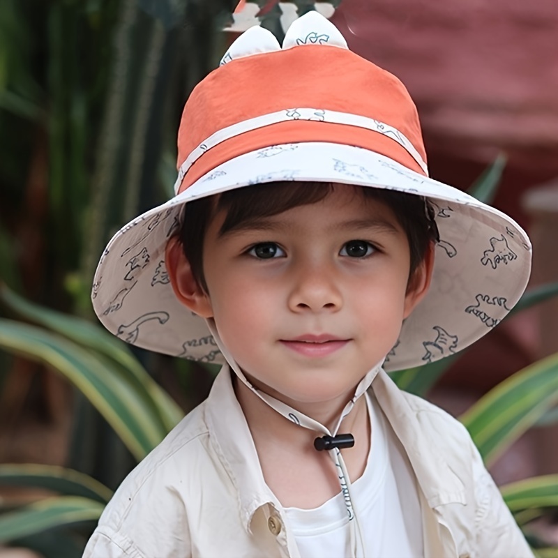 Dinosaur Big Brim Children's Sun Hat Bucket Hat Summer Uv - Temu