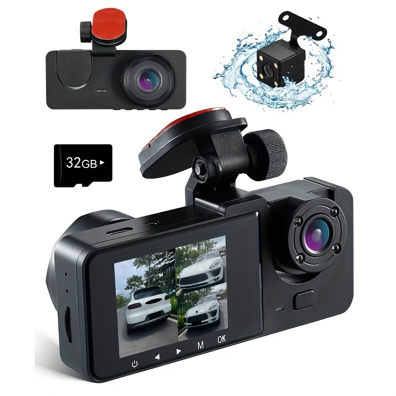 

Dash Camera For Cars 4k Full Uhd Car Camera Front Rear With 32gb Sd Card Built-in 2. 0'' Ips Screen 170° Wdr, 24h Parking Mode Loop Recording