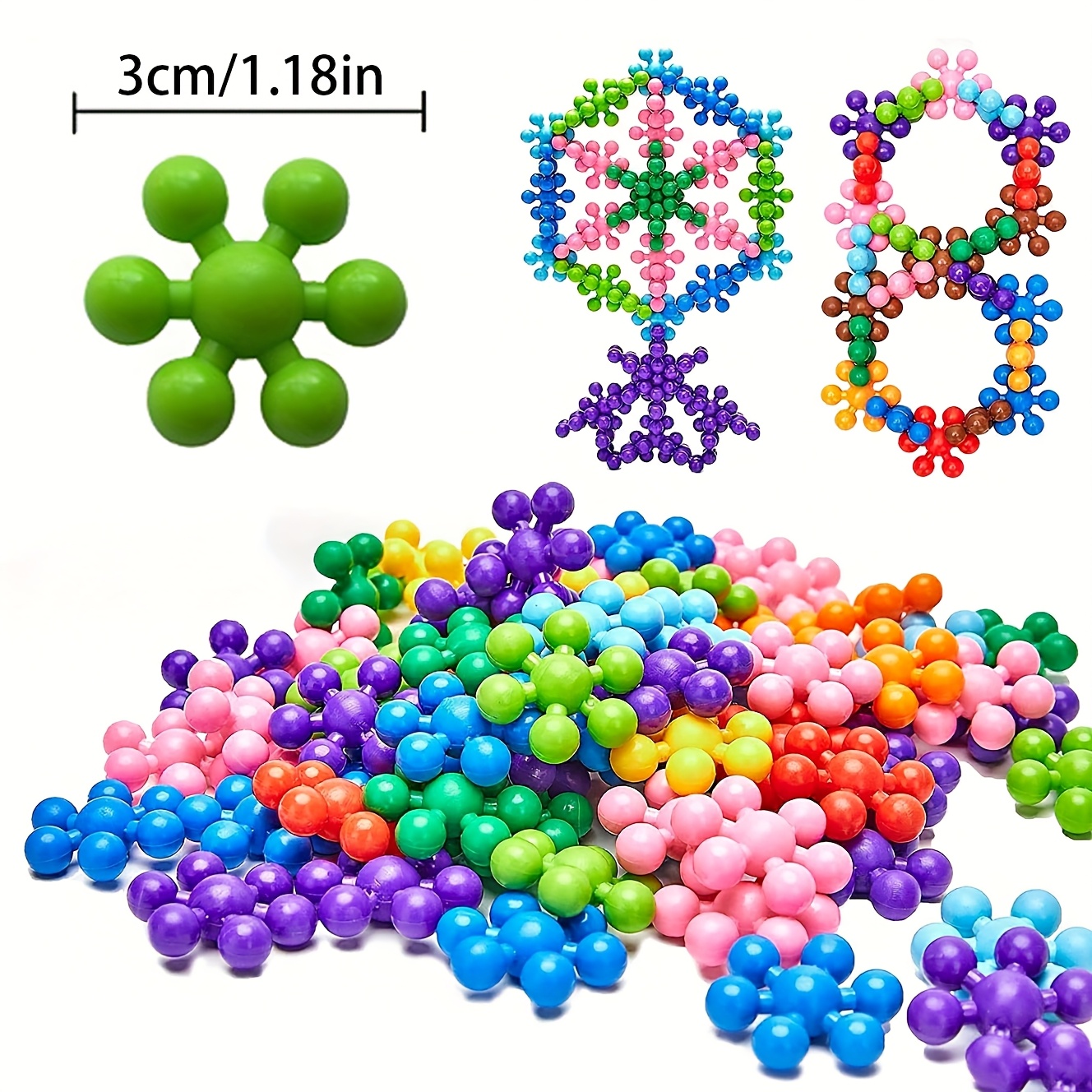 100pcs Snowflake Interlocking Building Blocks, STEM Toys