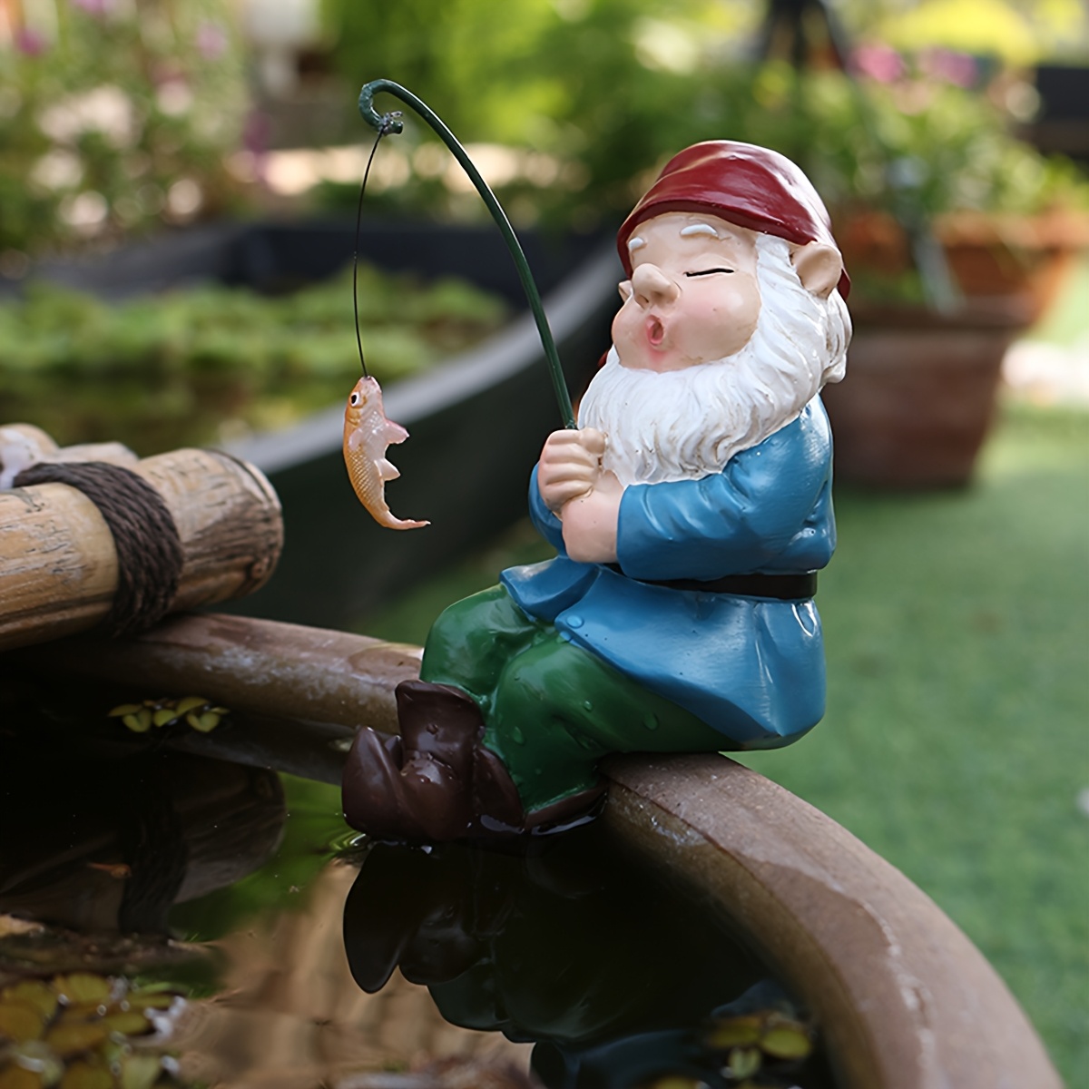 fisherman resin statue versatile indoor - Temu