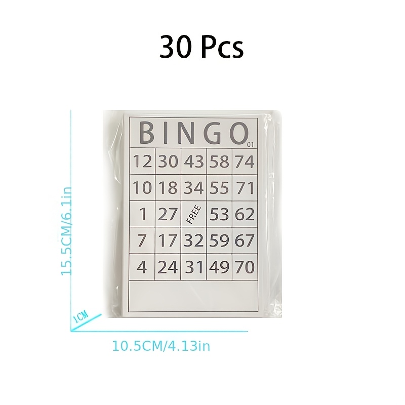 Image of 30/60pcs, Number Bingo Game Cards Set, Game Card, Bingo Cards With , Gaming Supplies For Rooms, Halloween Parties, Christmas Parties