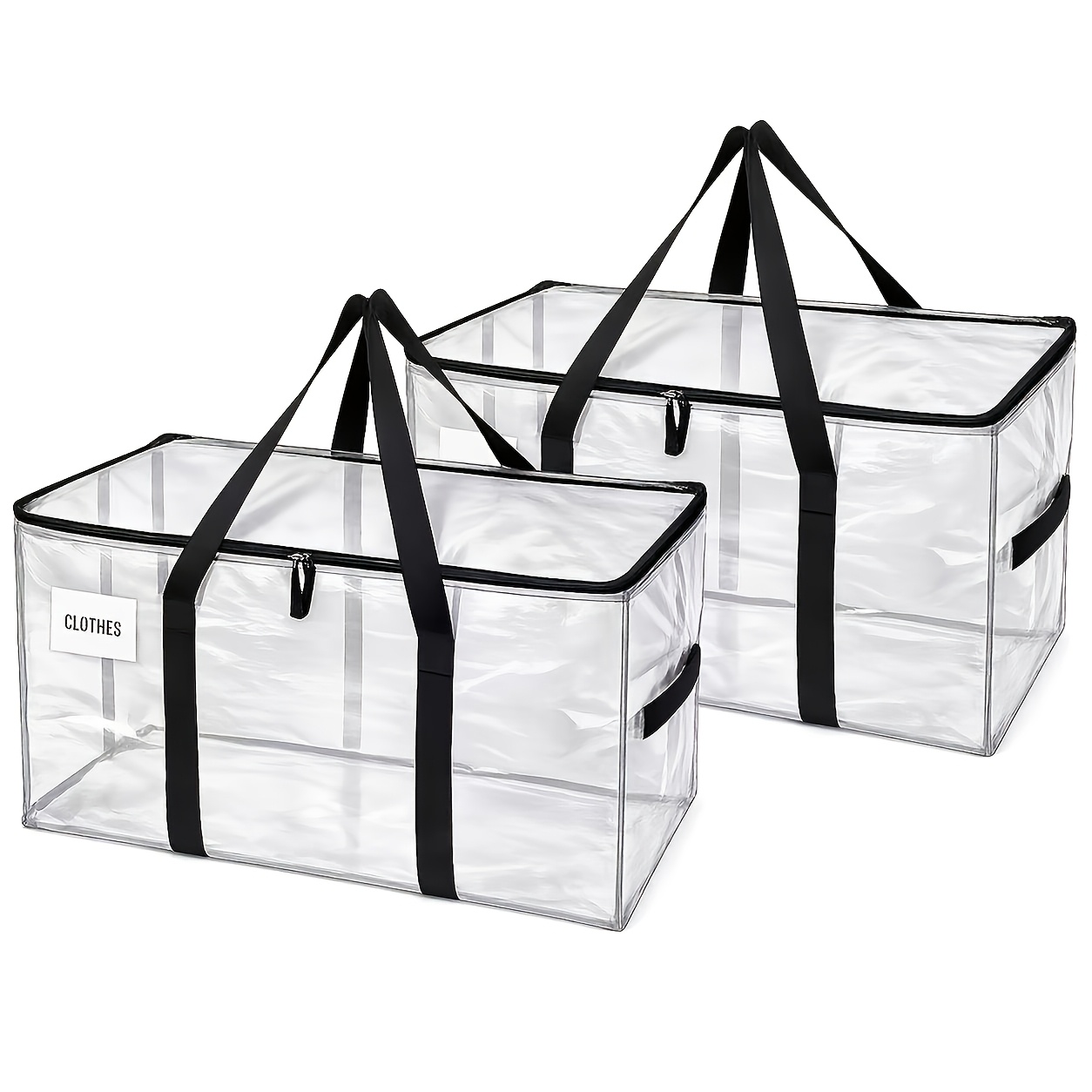 TEMU [lidded Storage Bins]2pcs Heavy Duty Oversized Mobile Bag, 50 Pound Capacity Handbag, Durable Waterproof And Puncture Resistant Winter Clothing