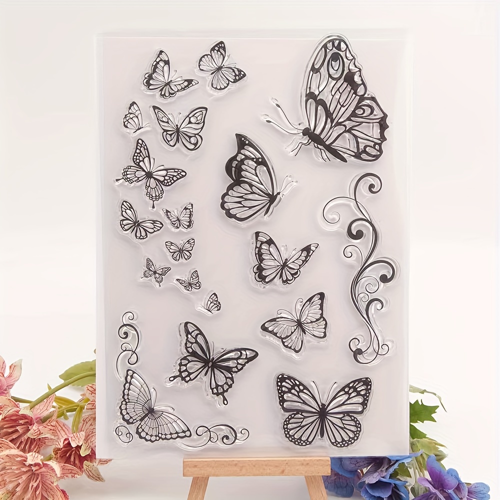 

1pc Creative Pattern Transparent Stamp - Reusable Silicone & Pp, Clear Rubber Seal For Diy Scrapbooking & Card Making, Square Insect-themed Craft Stamp With Diverse Designs, Stamp