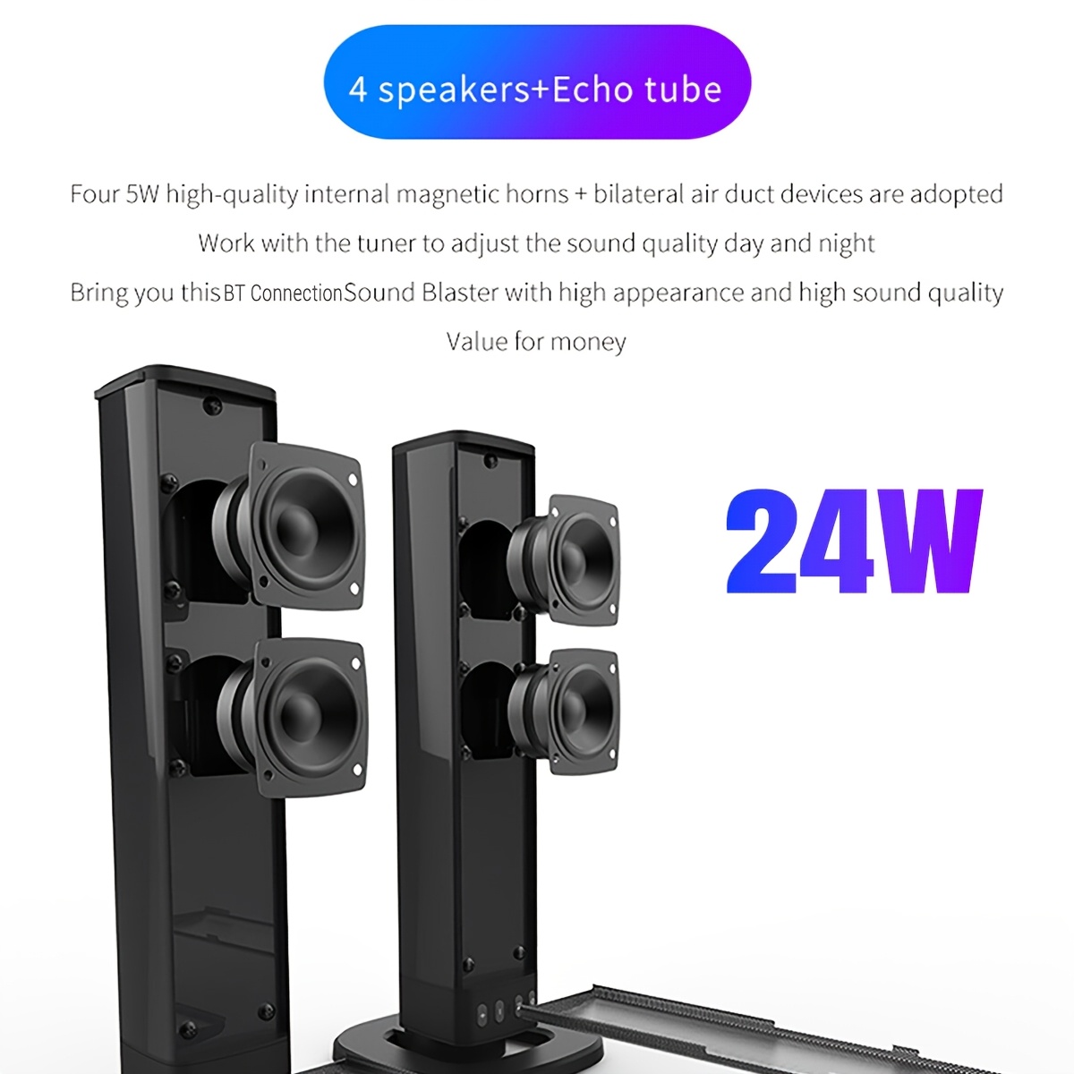 Wireless Home Theater Soundbar with Removable Design