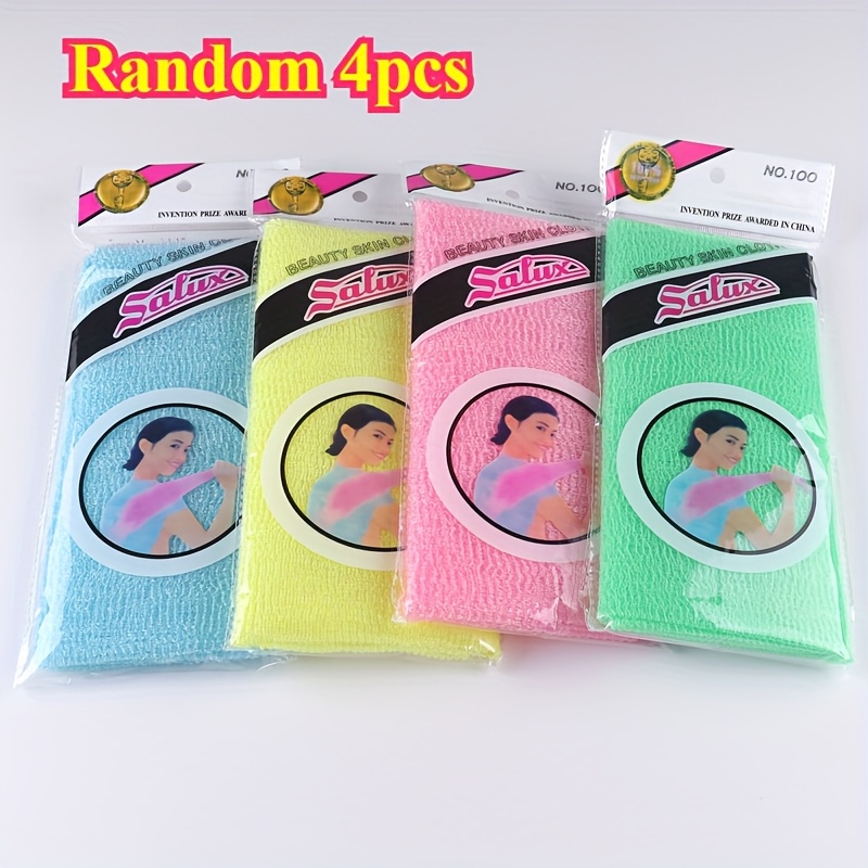 Image of [bath Towel] 2/4pcs Disposable Bag! Bath Towel, Bath Towel Scrub, Long Nylon Scrub Towel, Bath Towel And Sauna Towel, Adult Scrub Towel, Back Scrub - -one! Mixed Colors