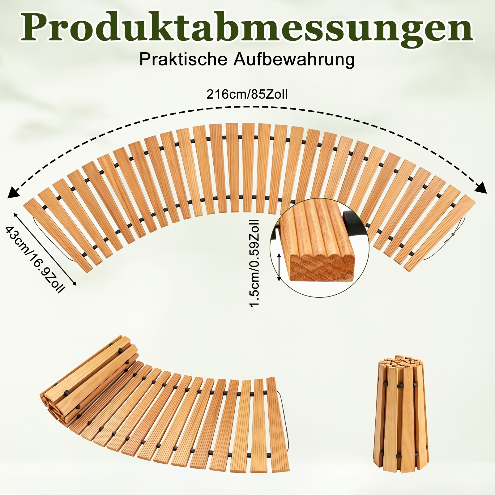 Image of 1 Pack Of Curved Cedar Wood Walkways, Waterproof Outdoor Garden , 43cm Wide, Non-slip Wooden Boardwalks, Suitable For Patio/beach Event Decorations, Durable Hardwood Landscape .
