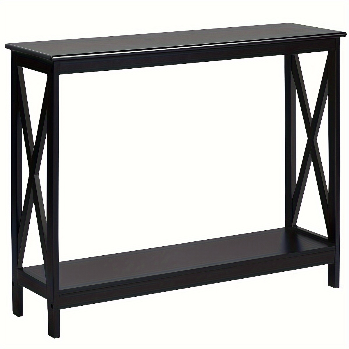 

1pc 2-tier Console Table, X-design Bookshelf Sofa Side Accent Table