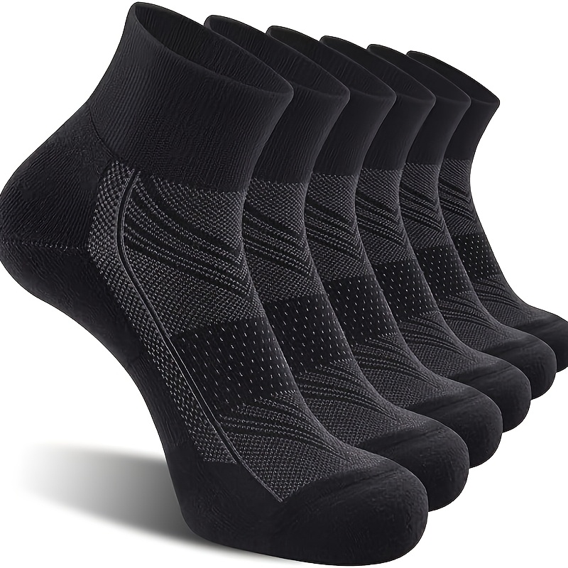 E-shop 6/12/24 Paar Herren Mesh Atmungsaktive Sportsocken Kurze Schwarz-Weiße Lauf Quarter Socken Geeignet für Alle Jahreszeiten