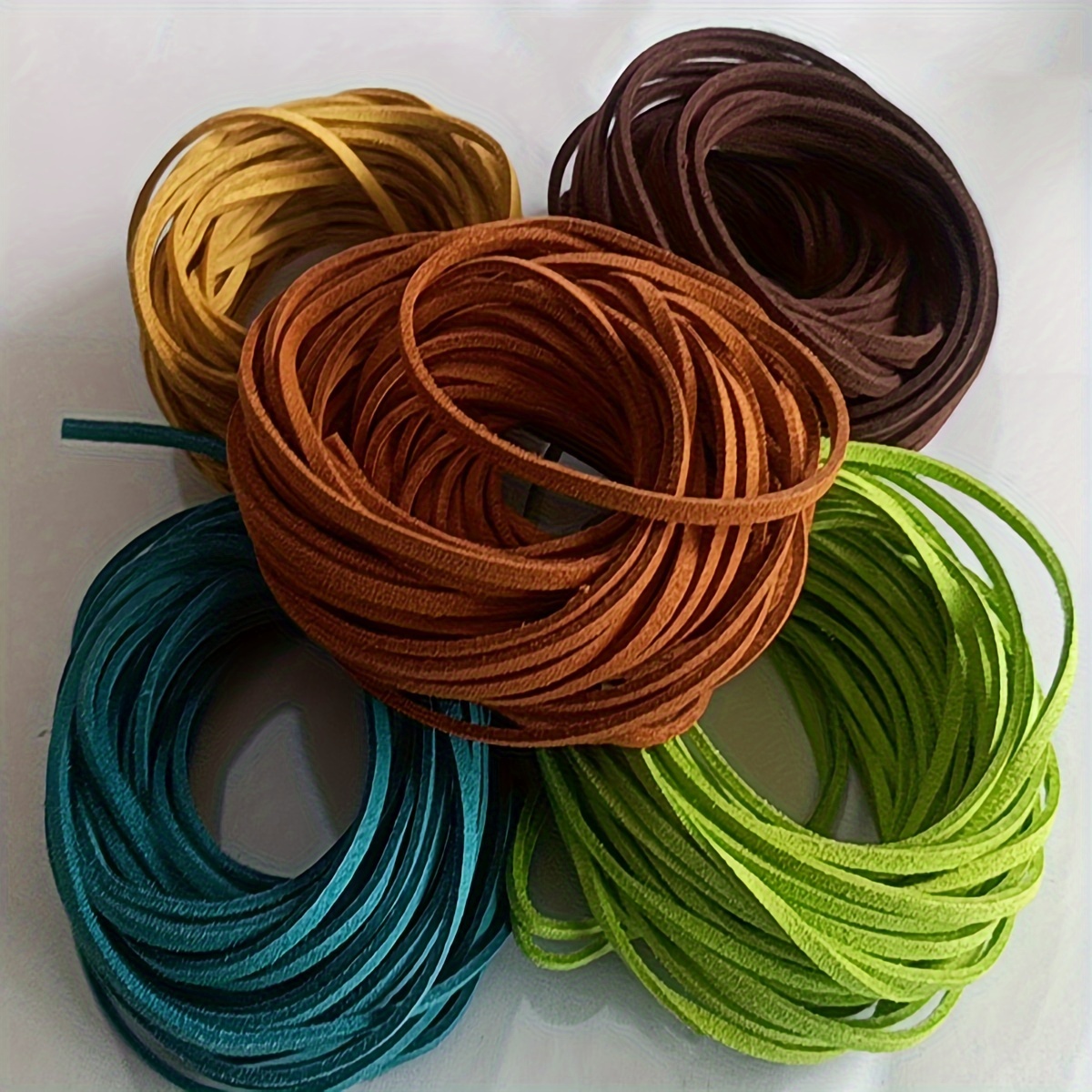 

5 Packs Of 10 Yards Of Soft Leather Cord - Perfect For Diy Beading And Jewelry Making