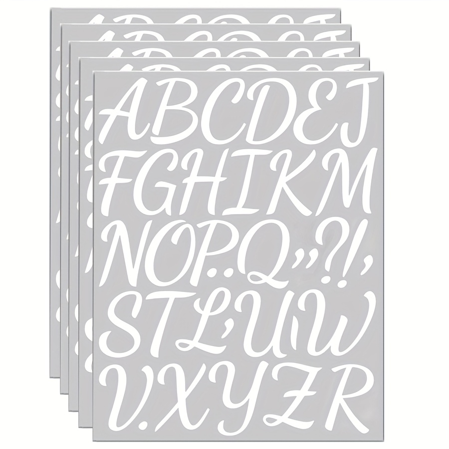Image of 180pcs/5 Sheets 2-inch Alphabet Stickers, Vinyl Self-adhesive Stickers For Classroom Decor, Posters, Gifts, Bulletin Board Large Stickers