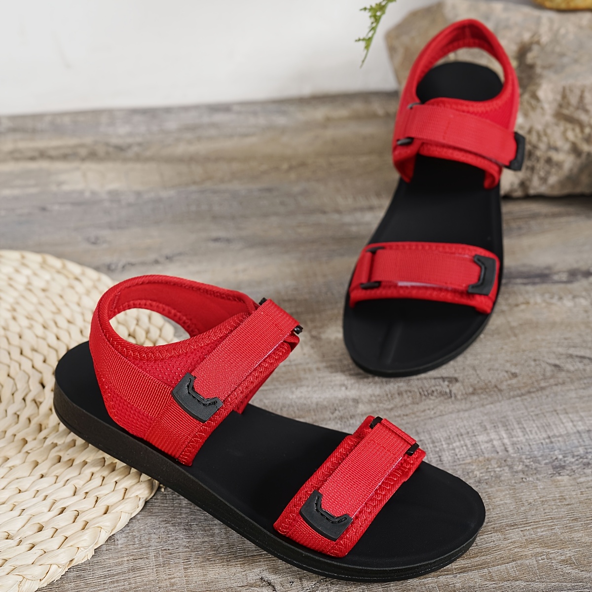 womens summer sports sandals with adjustable woven straps metal   breathable mesh upper soft pu cushioned sole open toe design for beach casual   vacations lightweight versatile strappy sandals beachwear essentials comfortable footwear durable traction footwear Product details 0