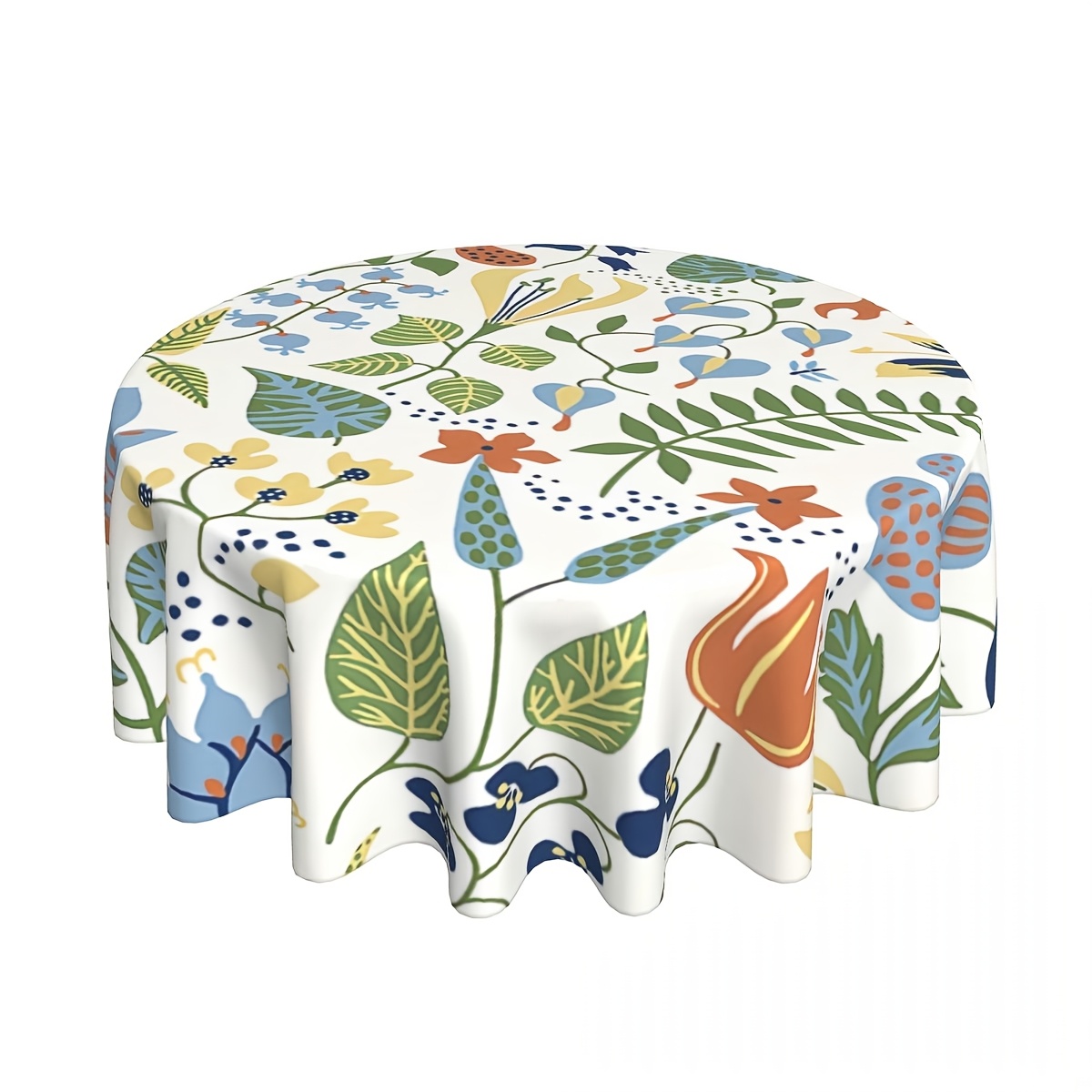 

Vibrant Floral Print Tablecloth: 1pc Modern Round Table Cover For -in Pleasure - 140cm/55in & 180cm/70.87in Sizes