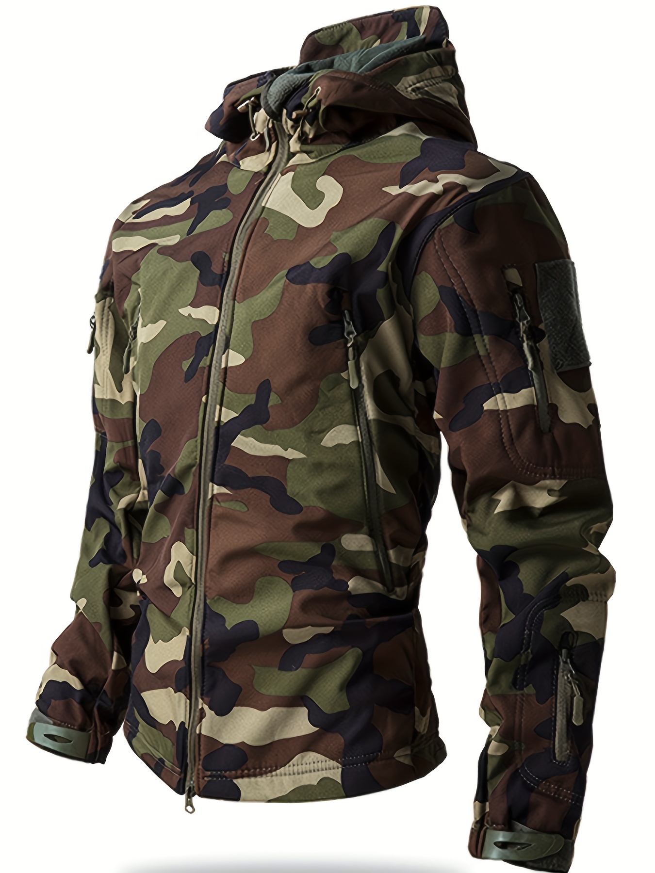 Men s Camouflage Printed Jacket Waterproof Softshell Hooded Temu Germany