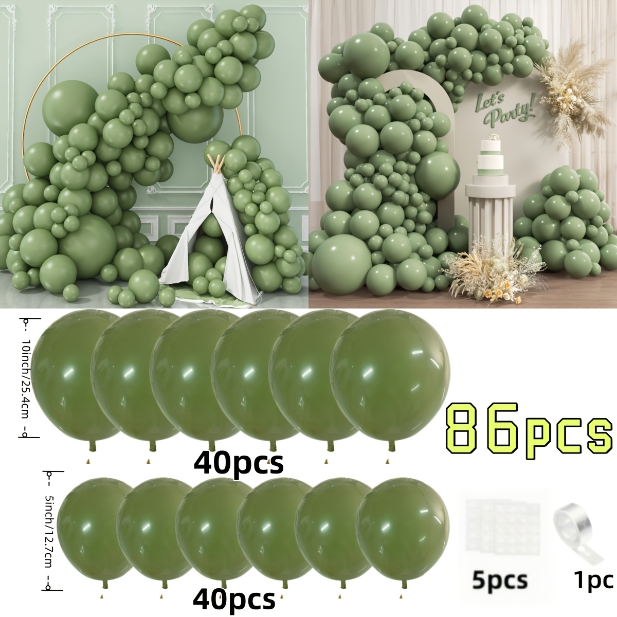 TEMU Ensemble de 86 pièces pour de ballons rétro , produits de décoration d' extérieure à soi- pour mariage, fête, convient pour la décoration de