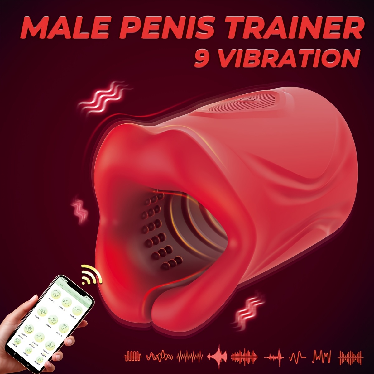 Entrenador de pene con 9 modos de acariciado