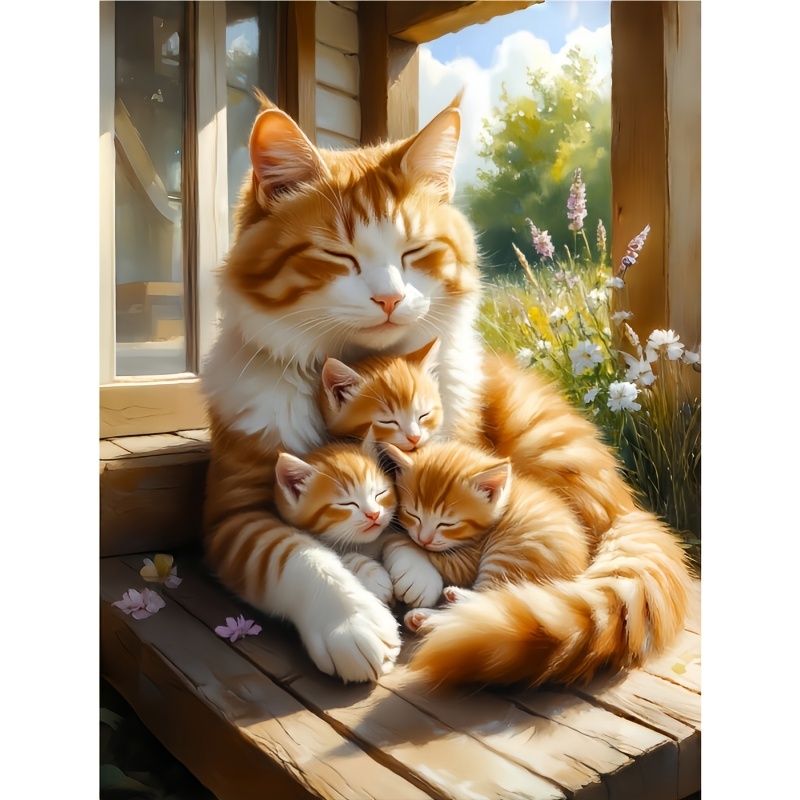 TEMU Kit de Peinture Diamant Famille Chat Créatif, Art Diamant Rond, Toile Diamant Complète, Art Diamant Mosaïque, Cadeau , Convient pour , , ,