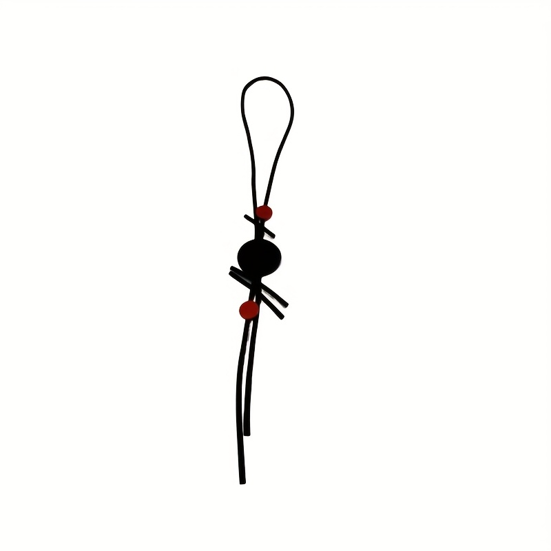 Image of Elegant Silicone Fashion Necklace With Red Beads - Chic Long Chain For Women, Perfect For Parties & Daily Wear, Versatile Fashion Accessory|chic Silicone Necklace|durable Fashion Piece
