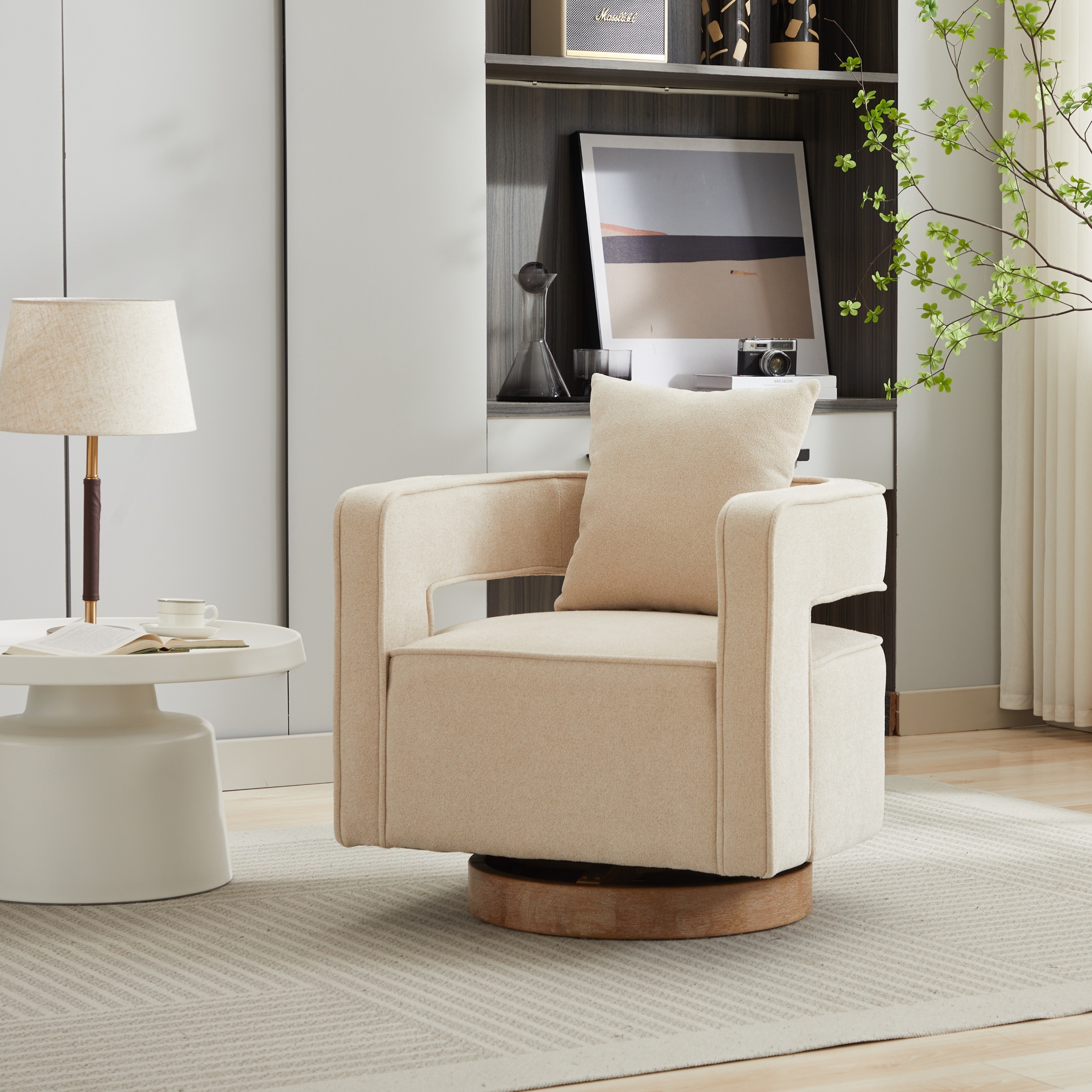 Barrel Chairs Accent Chairs: Armchair Swivel Living Room Chairs