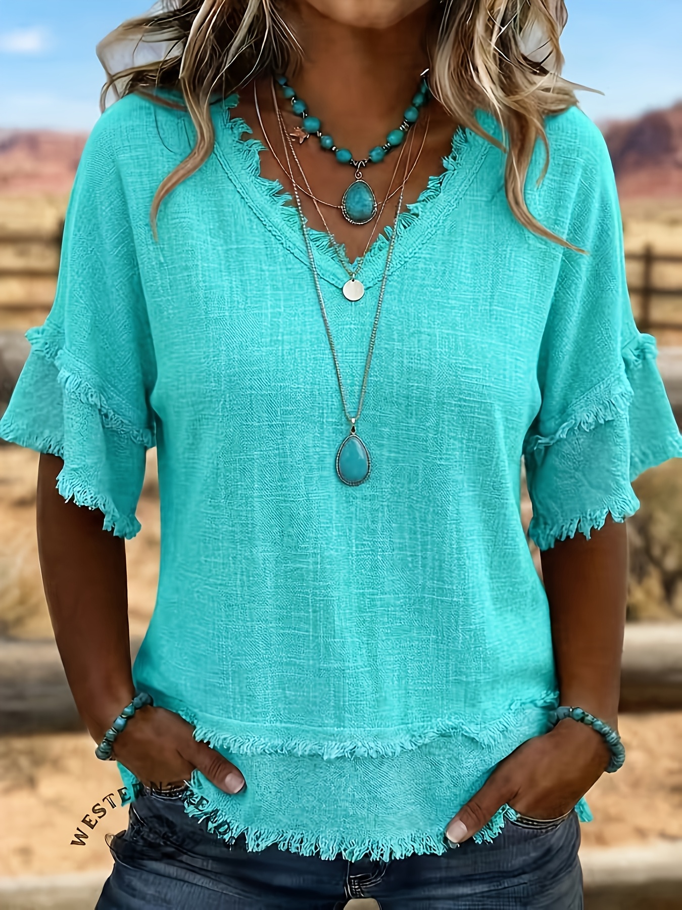 2026 v neck pullover short sleeve loose fit womens shirt casual ladies top