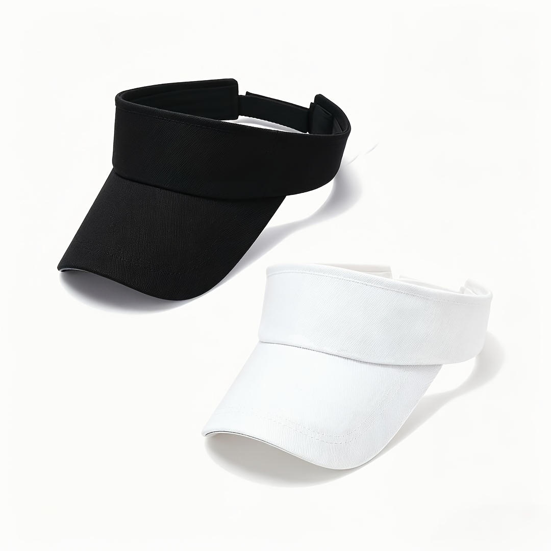 Image of 2pcs Unisex Classic Visor Hats, Versatile Sun Hats, Ideal For Spring And Summer Daily And Outdoor Use, Perfect As Gifts, Without Battery