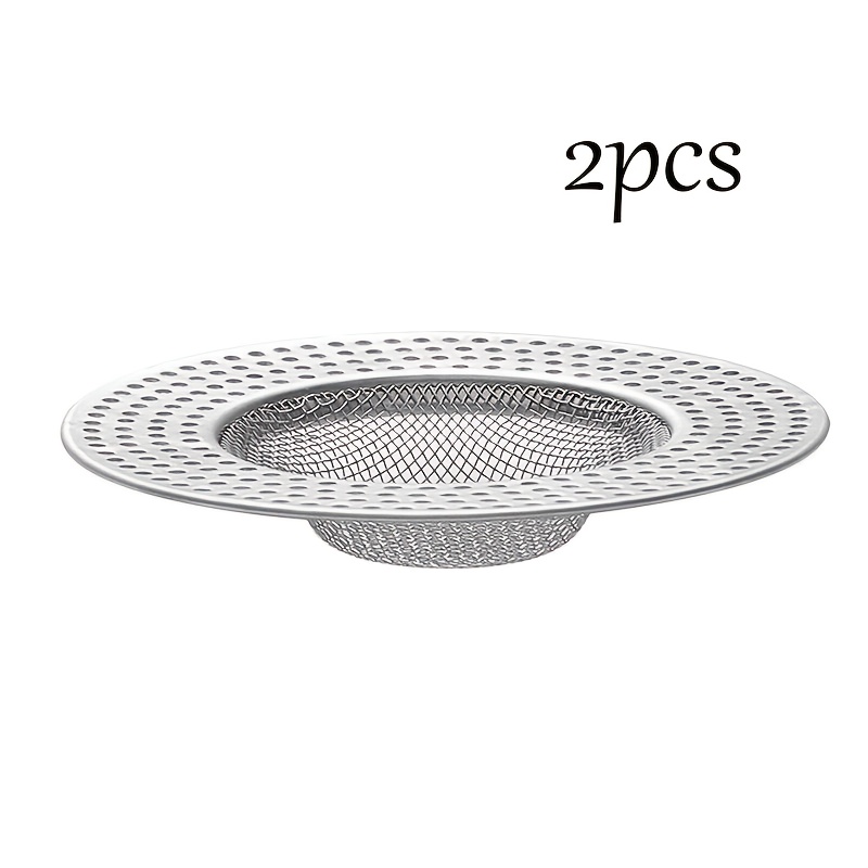2pcs Stainless Steel Hair For Shower Drains - 304 Sus Anti-clog Filter Mesh, Sinks