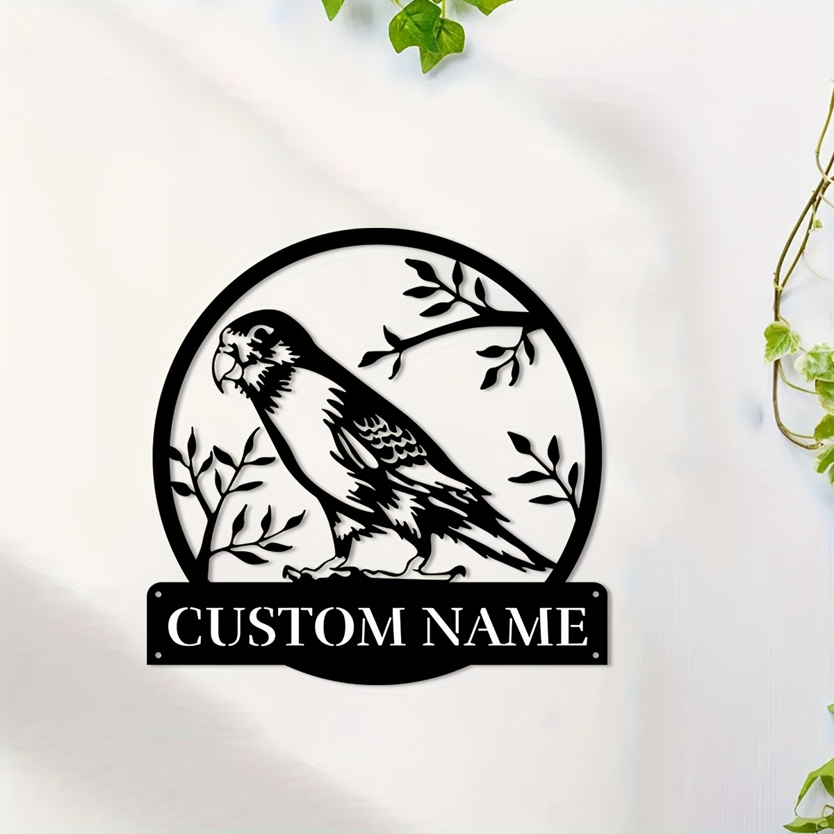Custom Parrot Wall Art, Personalised Metal Decoration