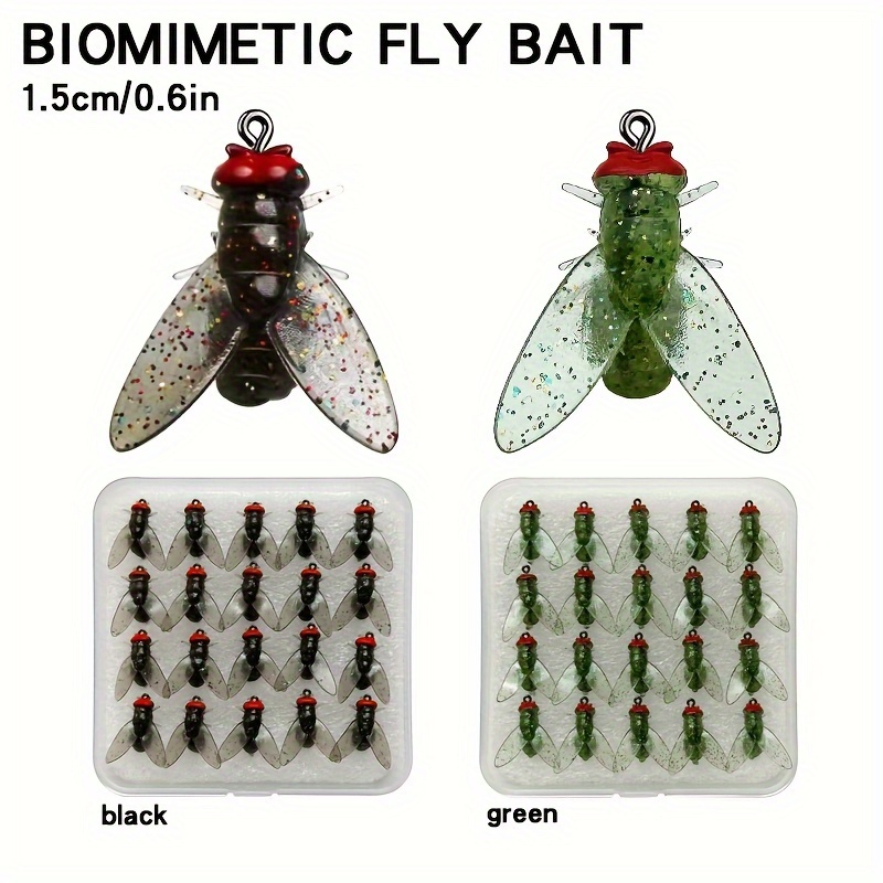 

20pcs Fly Fishing Lures Set - High-quality Artificial With Hooks For Freshwater And Saltwater Fishing, Slow Sinking Realistic Flies Insect , Pvc Material, , Ideal For Father's Day Gift, Fishing