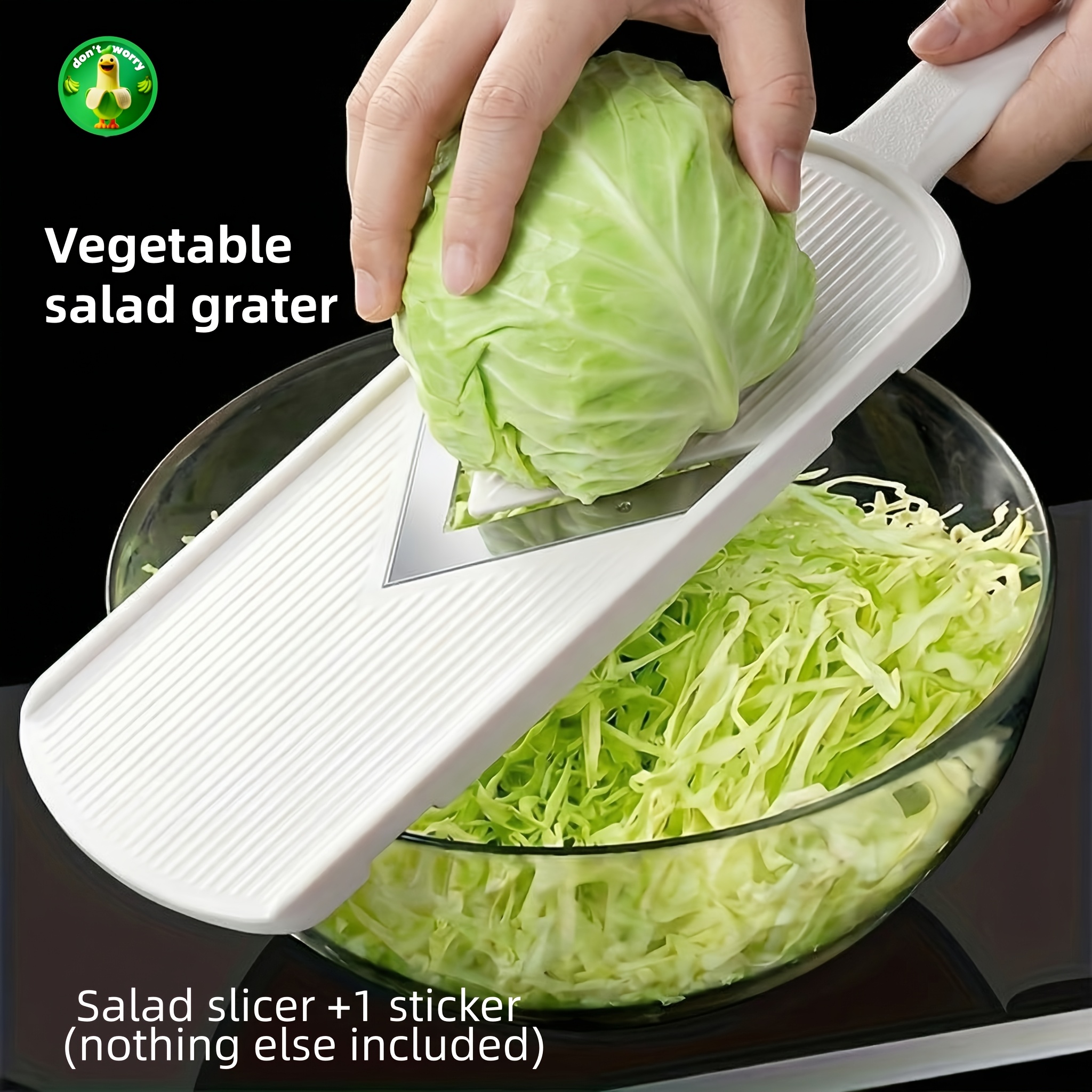 Vegetable Salad Grater, Cabbage, Purple Cabbage, Cabbage , Equipped With Ergonomic Handle – Stainless Steel Kitchen Tool, Suitable For Salad Making, Efficient Vegetable Shredding And Cutting