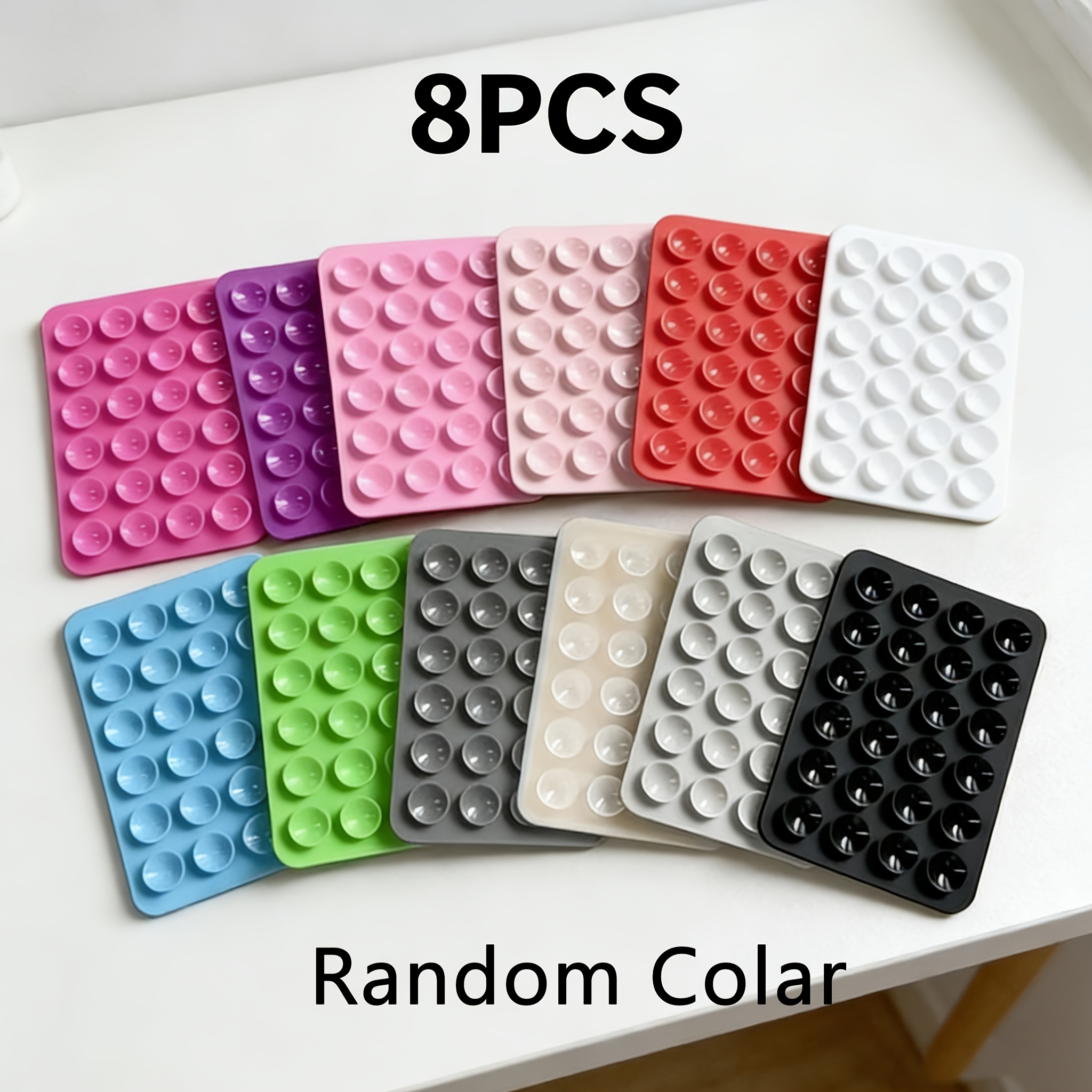 E-shop 8-teiliges Silikon-Saugnapf-Set, Multifunktionaler Handy- Tablet-Ständer, Kompatibel, Leicht zu Lösen, Wiederverwendbarer Haftständer,