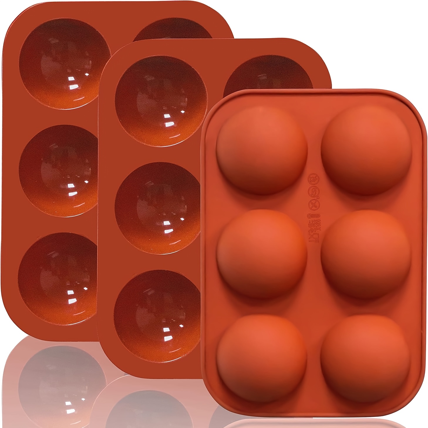 FANFX - Stampo per torta in silicone a 6 cavità semi-sfere, 2 confezioni per realizzare torte al cioccolato, gelatina, mousse a cupola (viola