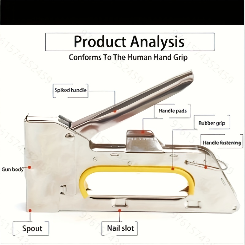 

1pc Heavy Duty Manual Upholstery Staple With 1008f - No Electricity Needed For Upholstery, Carpentry, Furniture, Doors, Windows - Easy