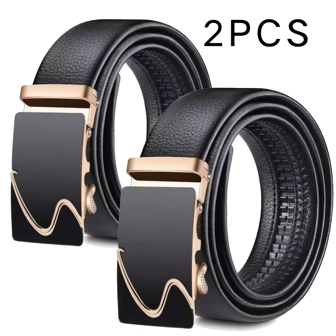 TEMU 2pcs Men' Belts, Fashionable And Easy Style, Adjustable Business Belt, Suitable For Leisure, Travel, Shooting, Camping, Commuting, Suitable For