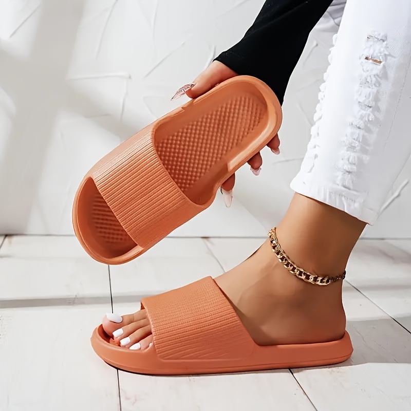 Women's Comfy Pink EVA Slides - Thick Sole, Non-Slip, Casual Slip-On Slippers for Indoor/Outdoor Use, Perfect for Beach & Home Relaxation, Indoor Slippers|Slipon Style|EVA Material, Ladies Slippers