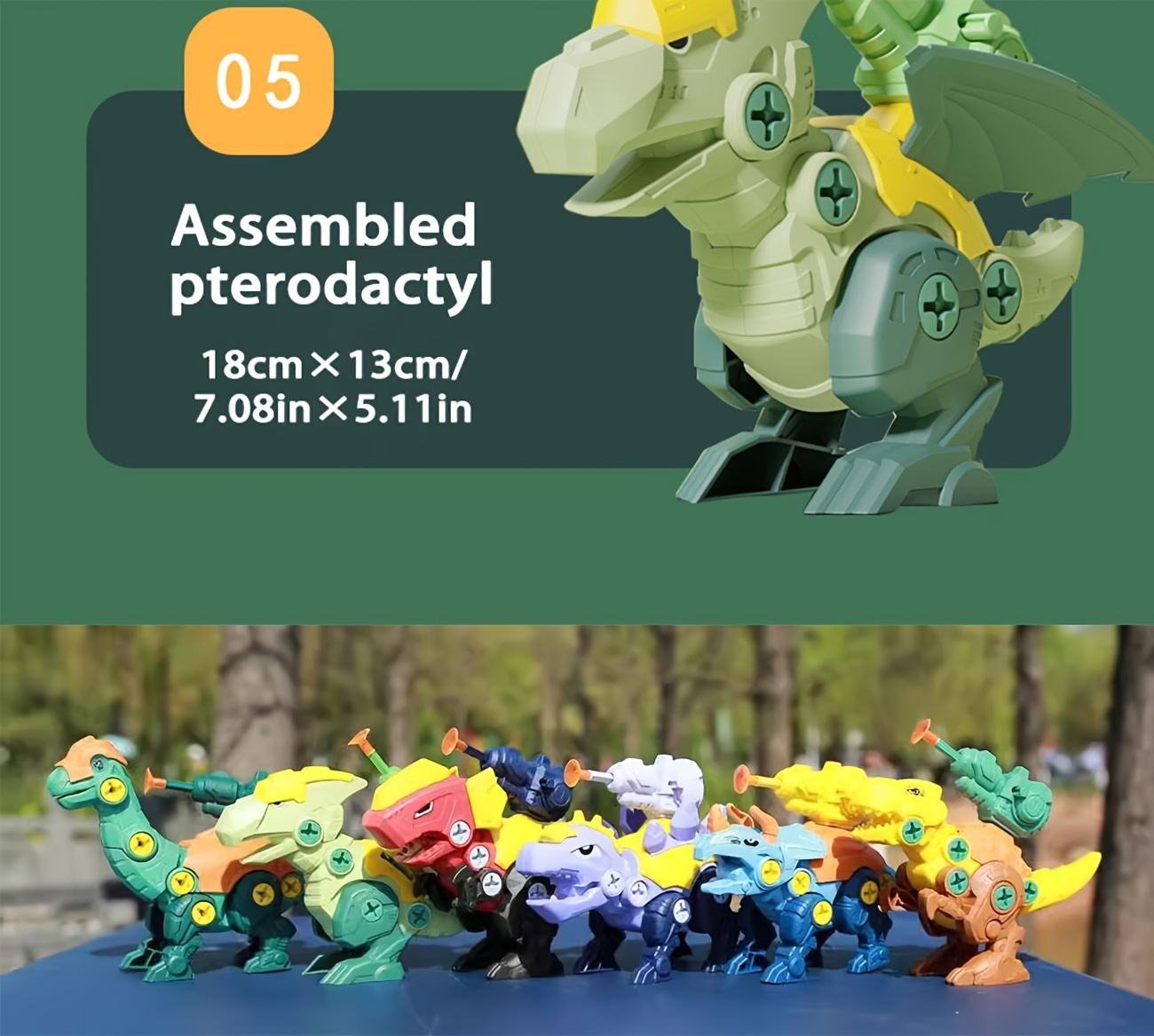 disassembly dinosaur childrens diy assembling   boy toy screw tightening combination set puzzle ejection details 11