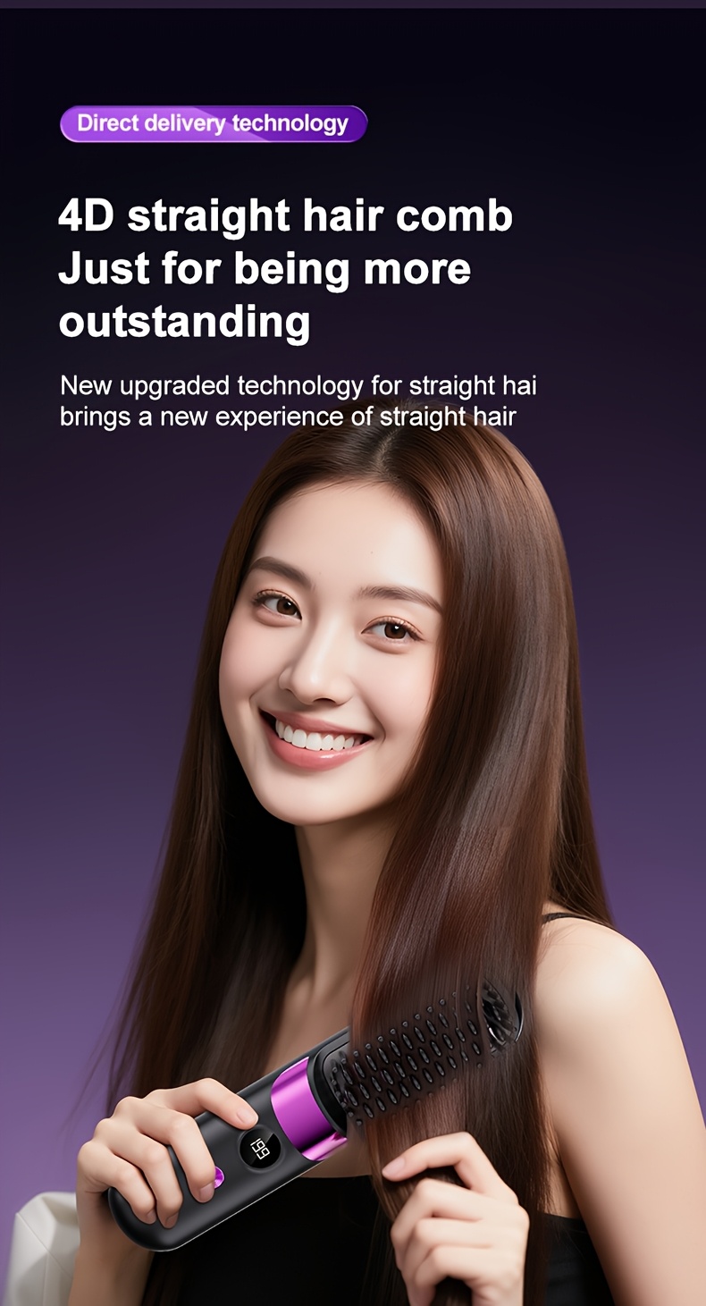 Draagbare en Draadloze Stijltang, Snel, Constante Temperatuur Anti-Broei Ontwerp, Slimme LED Digitaal Display, USB Opladen, Exquise en Lichtgewicht, Geschikt voor Thuis Reizen, een Ideaal Cadeau voor Vrouwen, Professionele Styling Tool