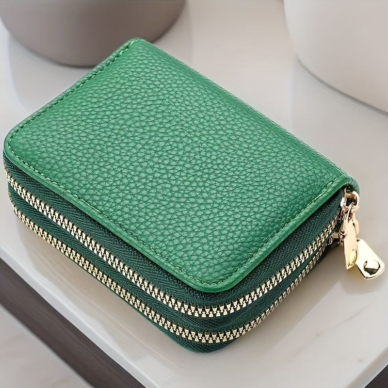 Women's Lychee Wallet Compatible For Cards - Large Capacity Zippered Coin Purse & Card Holder With Nylon, Stylish Money For Cash, Credit/debit Cards, Ids