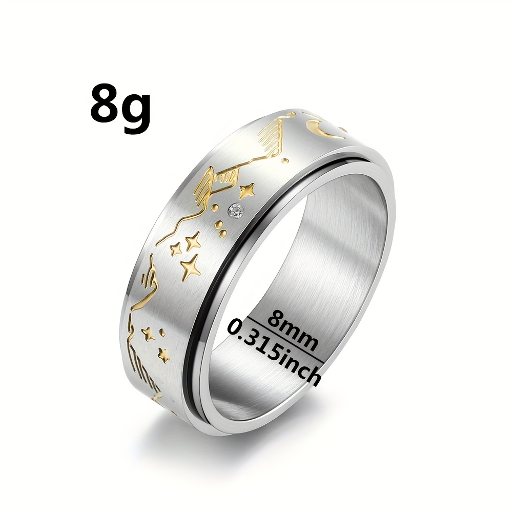 1pc mens stainless steel rotating decompression ring   moon design minimalist   durable   fit for casual attire fashion accessory   sleek polished   relax contemporary jewelry   metal unique jewelry jewelry lovers Product details 5