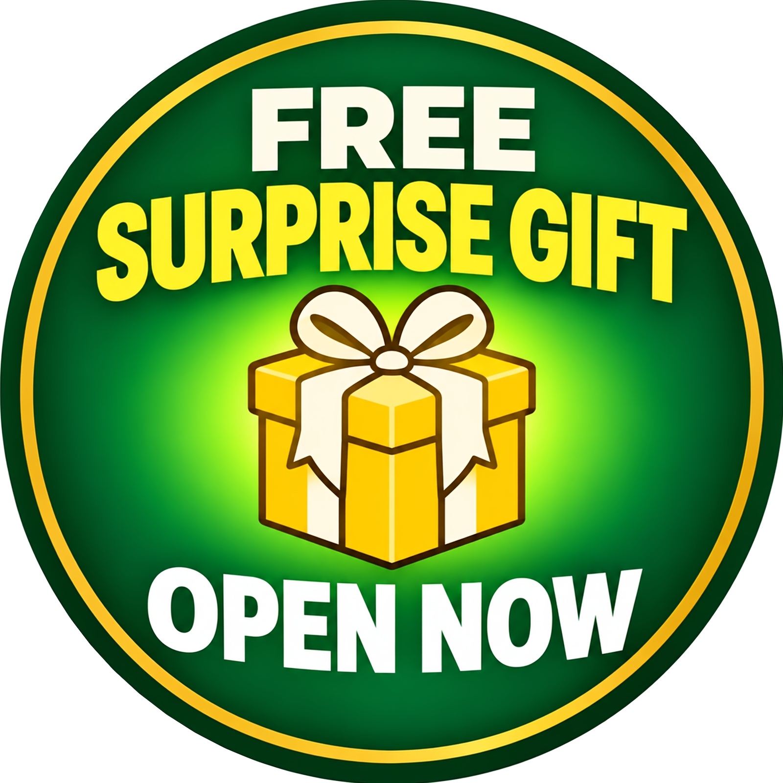 TEMU 2d Flat 1pc, Free Surprise Gift Open Now Round Sign Gift Box Present Theme Wall Hanging Decor For Birthday, Christmas, Party Decorative Signs &