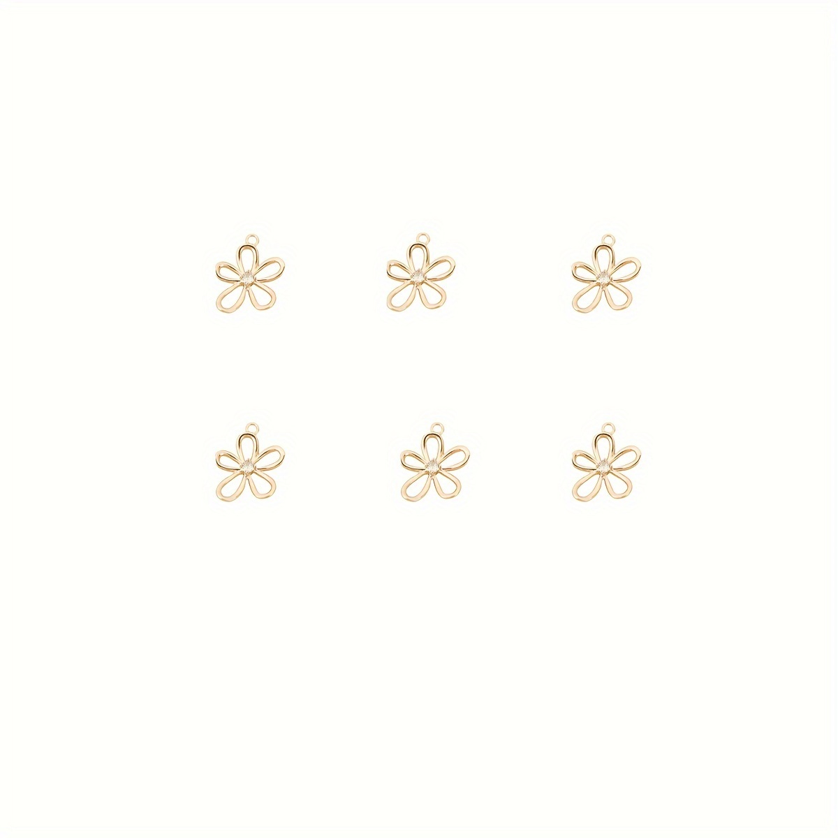 6pcs Of Flower Pendants For Necklace Charms