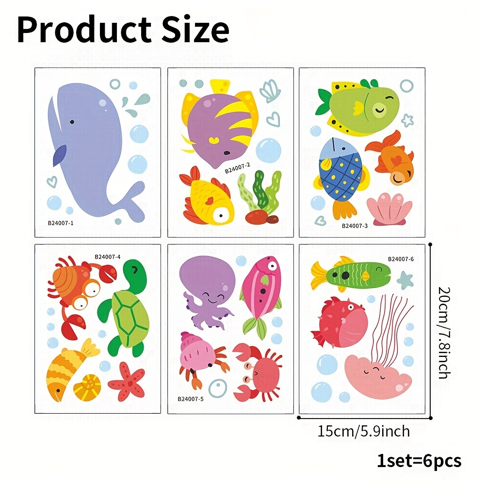 Image of 6pcs Non-slip Bathtub Stickers, Creative Whale Small Fish Pattern Stickers, Bathroom Stickers, Waterproof Frosted Bathtub Stickers