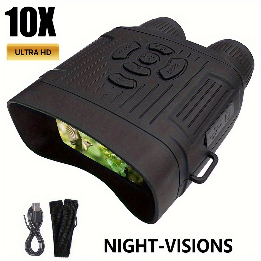 36MP 4K Night Vision Goggles Binoculars, with Infrared, 7.62 cm HD Large Screen, 10X Magnification, Infrared Digital Night Vision Camera for 100% Darkness Viewing, Hunting Surveillance Scope, Tactical Binoculars for Adults