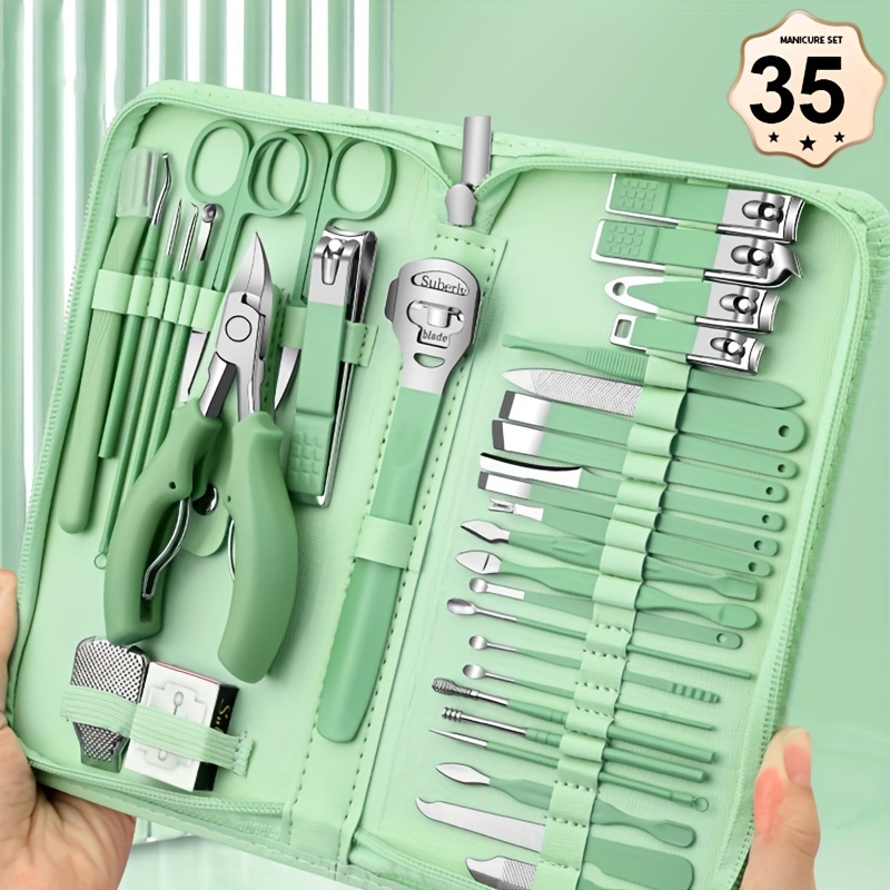 

35pcs Professional Nail Clipper Kit - Nail And Toe Nail Clippers For Men And Women - Solid Foot Care Tool, Nails B9195