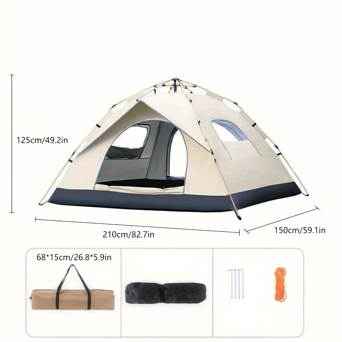 Quick-Deploy 4-Person Tent - Waterproof & UV Protection, Perfect for Camping, Fishing, Hiking & Hunting