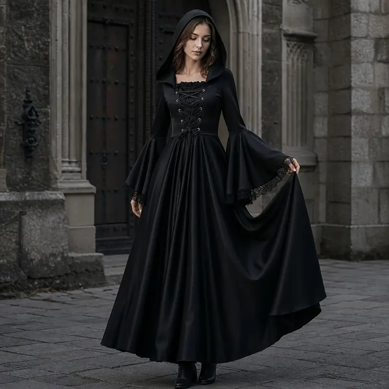black witchy maxi dress Amazon.com: TSMNZMU Womens Goth Black Maxi Dreeses-Bat Sleeve V-Neck Slim Fit Fishtail-Lolita Witchy Dress for Halloween : Clothing, Shoes & Jewelry